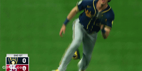 Baseball Player Lying Next To End 1St Scoreboard GIF