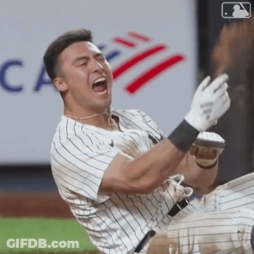 Baseball Player Lying On Ground GIF