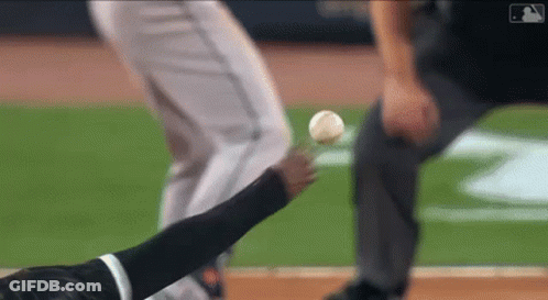 Baseball Player Lying Trying To Catch GIF