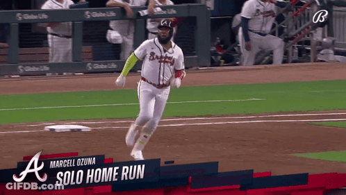 Baseball Player Marcelo Ozuna Running To First GIF