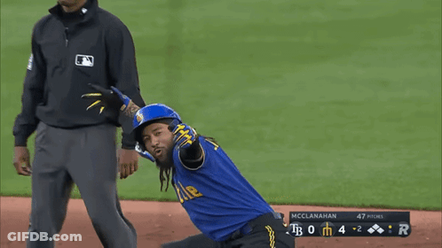 Baseball Player McClanahan Kneeling GIF