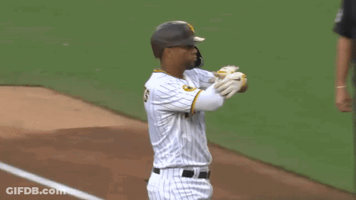 Baseball Player Number 1 Shaking Hands GIF