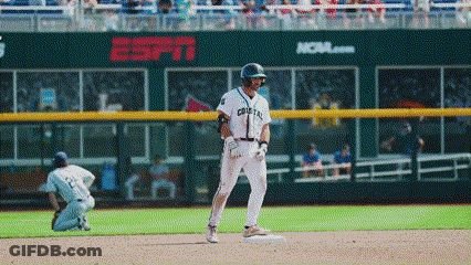 Baseball Player Number 1 Standing On Base GIF