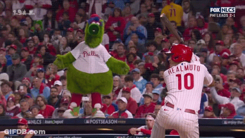 Baseball Player Number 10 Swinging Bat GIF