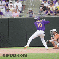 Baseball Player Number 10 Swinging GIF