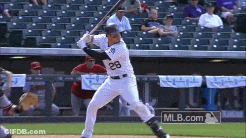 Baseball Player Number 12 Swinging Bat GIF