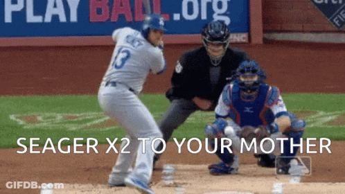 Baseball Player Number 13 Swinging GIF