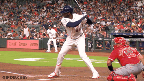 Baseball Player Number 14 Swinging At Pitch GIF