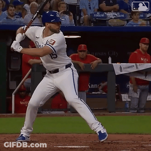 Baseball Player Number 15 Swinging Bat GIF