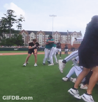 Baseball Player Number 16 Kneeling On Base GIF