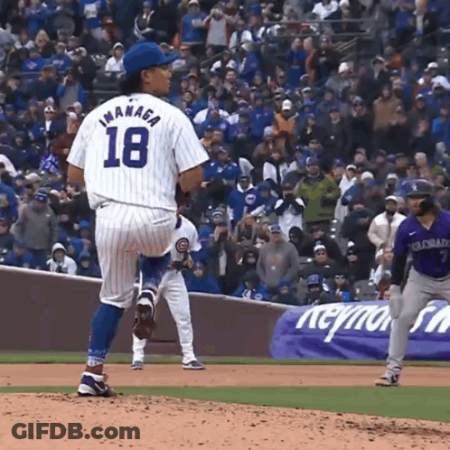 Baseball Player Number 18 GIF