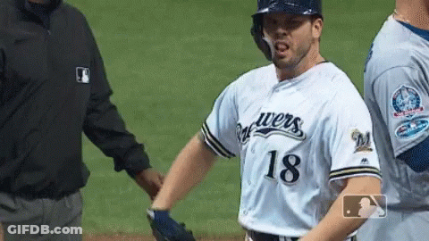 Baseball Player Number 18 Talks To Umpire GIF