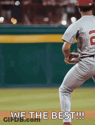 Baseball Player Number 2 Throwing Ball GIF