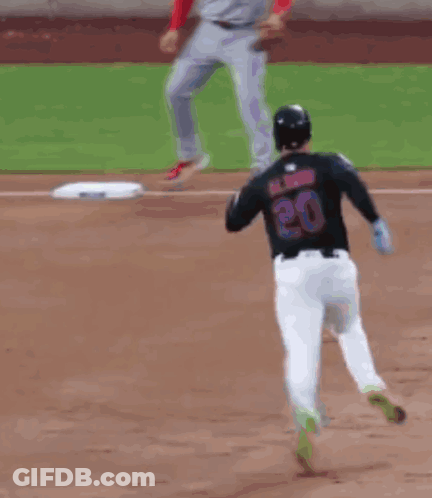 Baseball Player Number 20 Running GIF