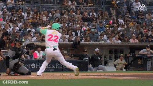 Baseball Player Number 22 Swinging GIF