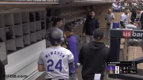 Baseball Player Number 24 In Dugout GIF