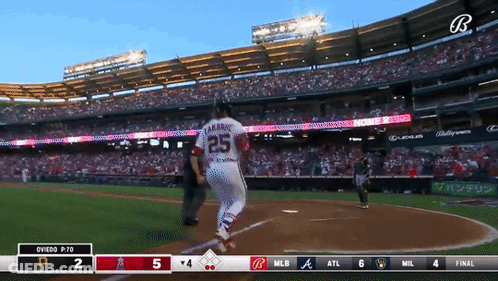 Baseball Player Number 25 Running To First GIF