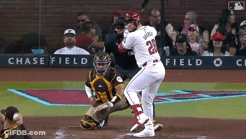 Baseball Player Number 28 Swinging GIF