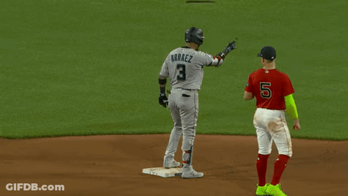 Baseball Player Number 3 On Base GIF