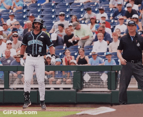 Baseball Player Number 3 On Field GIF