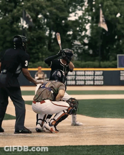 Baseball Player Number 3 Ready To Bat GIF