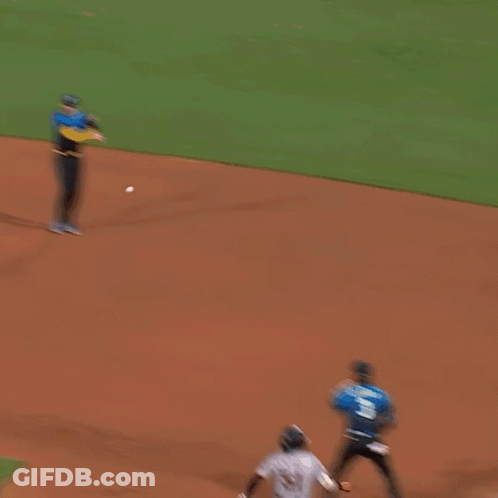 Baseball Player Number 3 Running To Base GIF