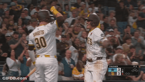 Baseball Player Number 30 Being Congratulated GIF