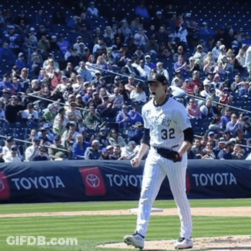 Baseball Player Number 32 On Field GIF