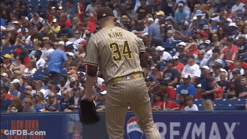 Baseball Player Number 34 In Front Of Crowd GIF