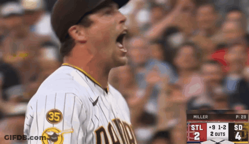 Baseball Player Number 35 Screaming GIF