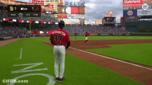 Baseball Player Number 37 On Field GIF