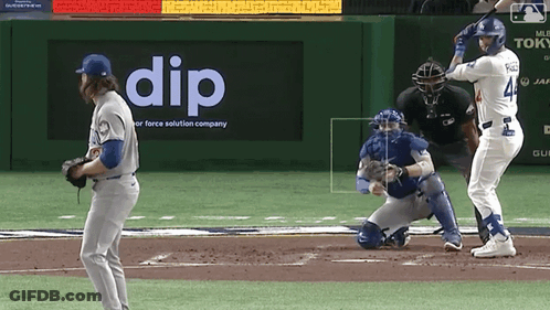 Baseball Player Number 4 GIF