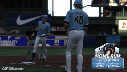 Baseball Player Number 40 On Field GIF