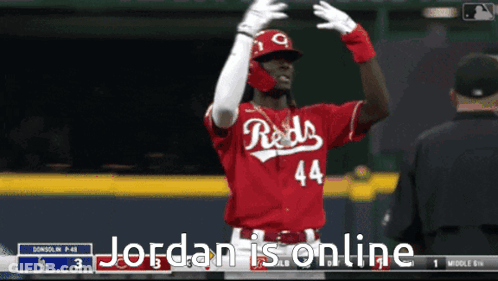 Baseball Player Number 44 In Front Of Referee GIF