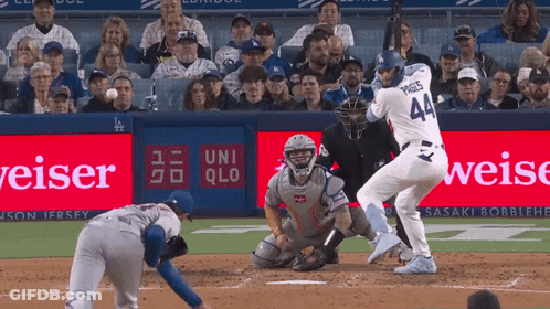 Baseball Player Number 44 Swinging GIF