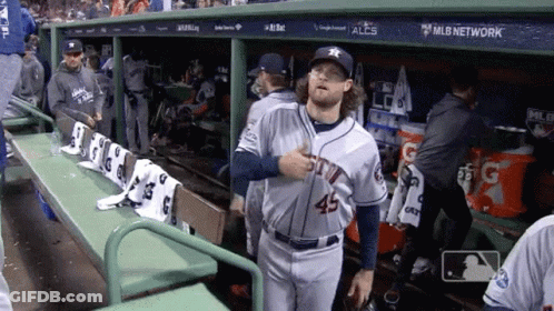 Baseball Player Number 45 In Dugout GIF