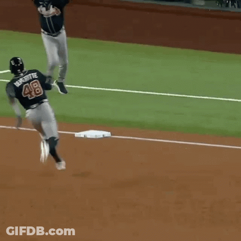 Baseball Player Number 48 Running To Base GIF