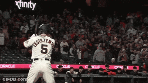 Baseball Player Number 5 GIF