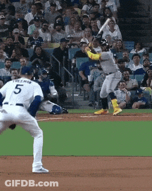 Baseball Player Number 5 Swinging Bat GIF