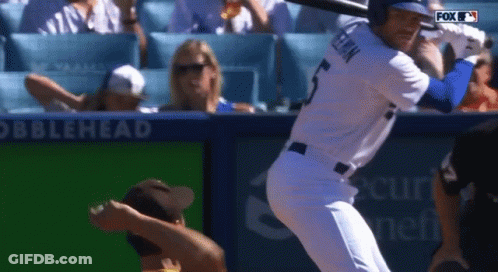 Baseball Player Number 5 Swinging GIF