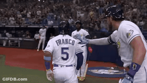 Baseball Player Number 5 Touched GIF