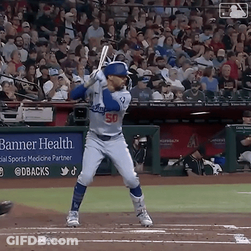 Baseball Player Number 50 Batting GIF