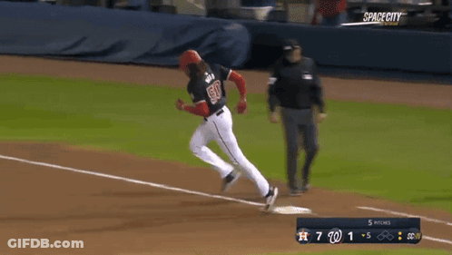 Baseball Player Number 50 Running To Base GIF