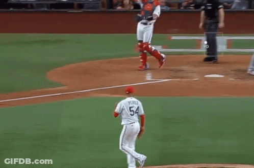 Baseball Player Number 54 Running GIF