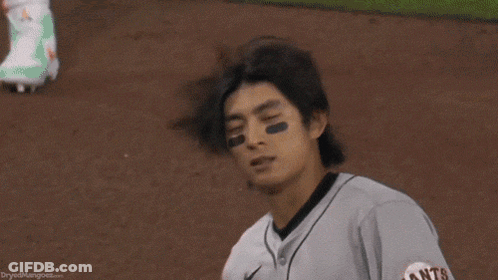 Baseball Player Number 55 Looking Down GIF