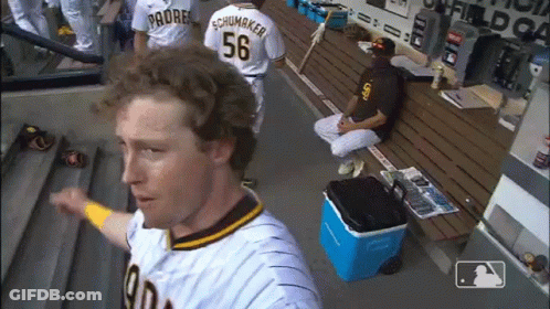 Baseball Player Number 56 In Dugout GIF