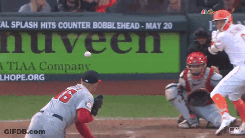 Baseball Player Number 6 Swinging GIF