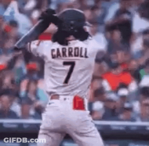 Baseball Player Number 7 Swinging Bat GIF