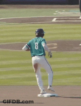 Baseball Player Number 8 GIF
