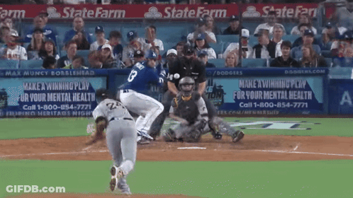 Baseball Player Number 8 GIF